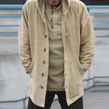 Men's Casual Thin Long Sleeve Hooded Shirt Jacket 97827269M