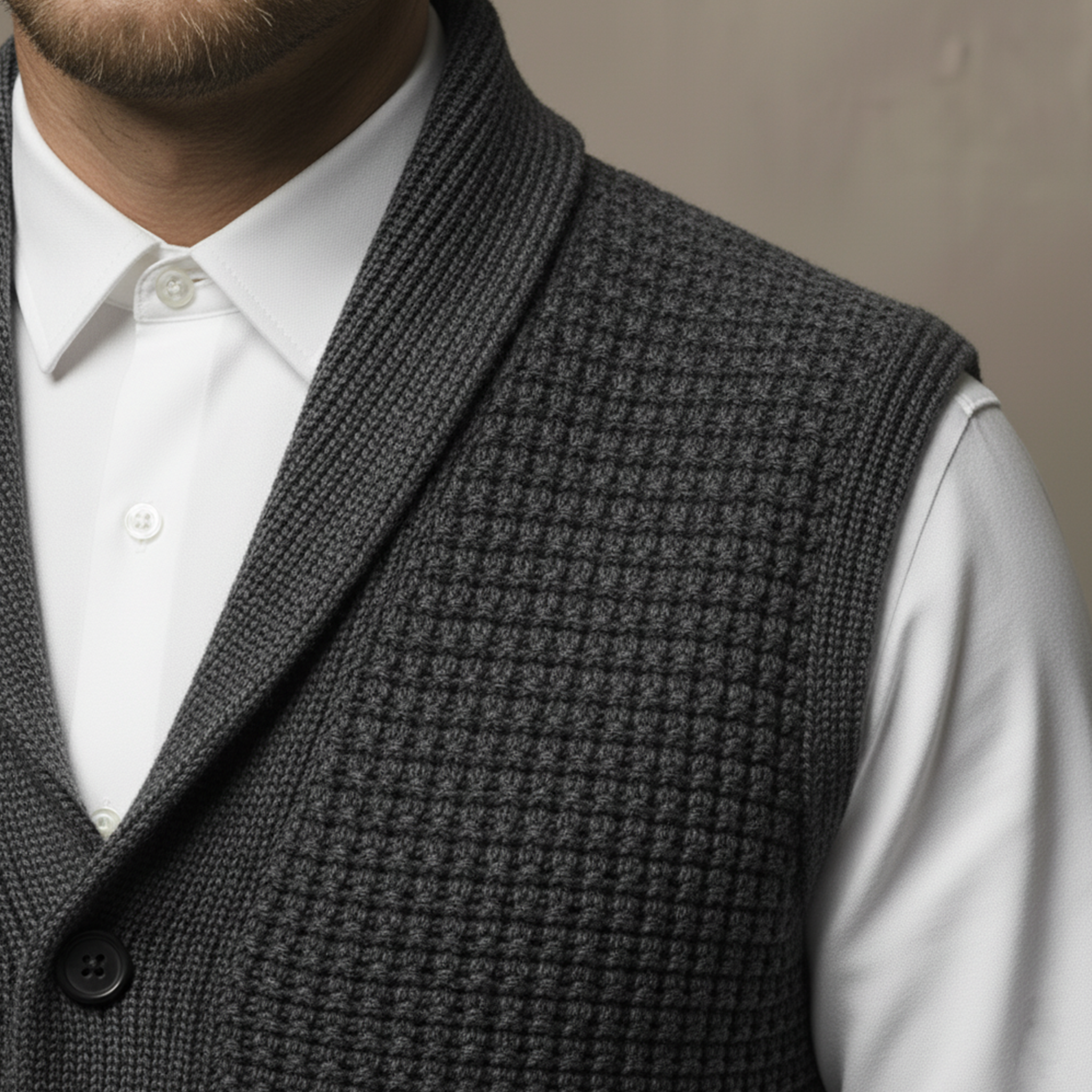 Men's Classic Retro Shawl Collar Knitted Vest MTA1201K8K