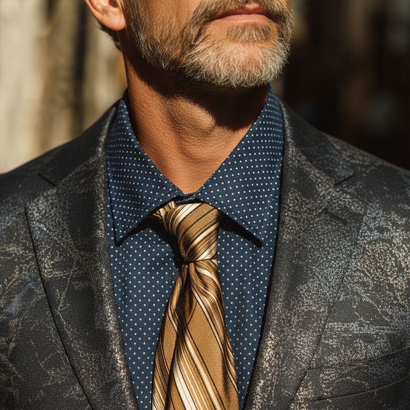 Men's Autumn Retro Hot Stamping Printed Suit Jacket MTA1578I5P