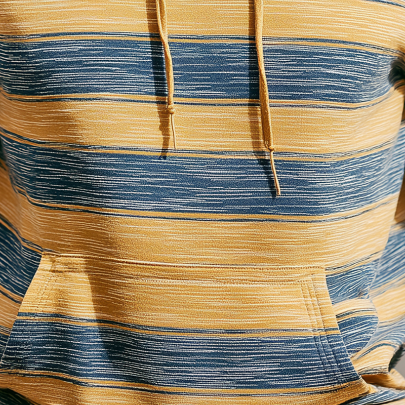 Men's Fashion Striped Print Cotton Blend Hooded Sweatshirt MTA1326H3P