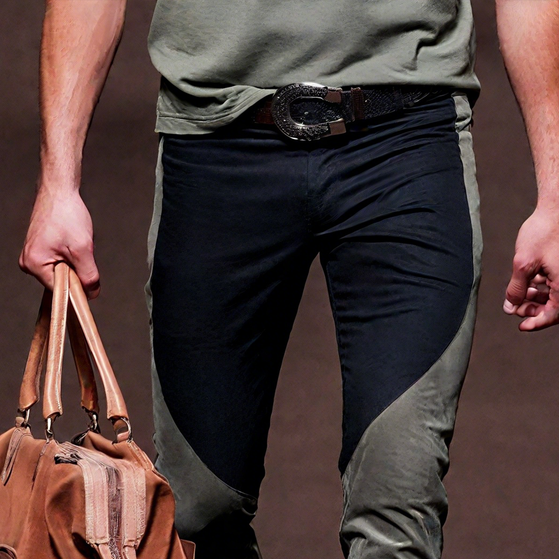 Men's Colorblock Cotton Slim Fit Cargo Pants MTA0401H1Z
