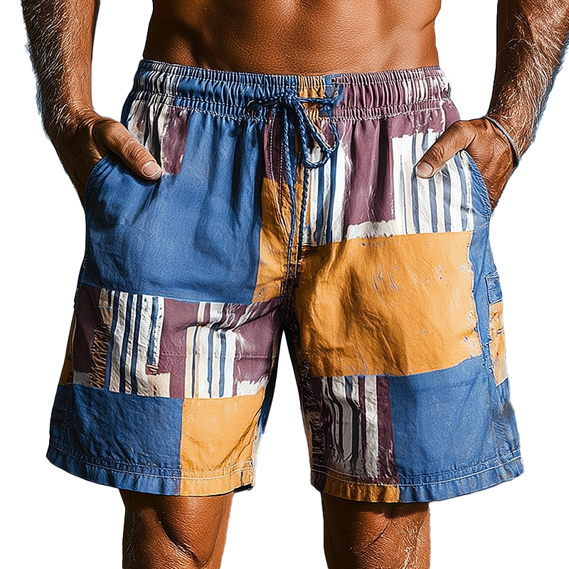 Men's Summer Fashion Printed Cotton Blended Casual Shorts MTA1023G6P
