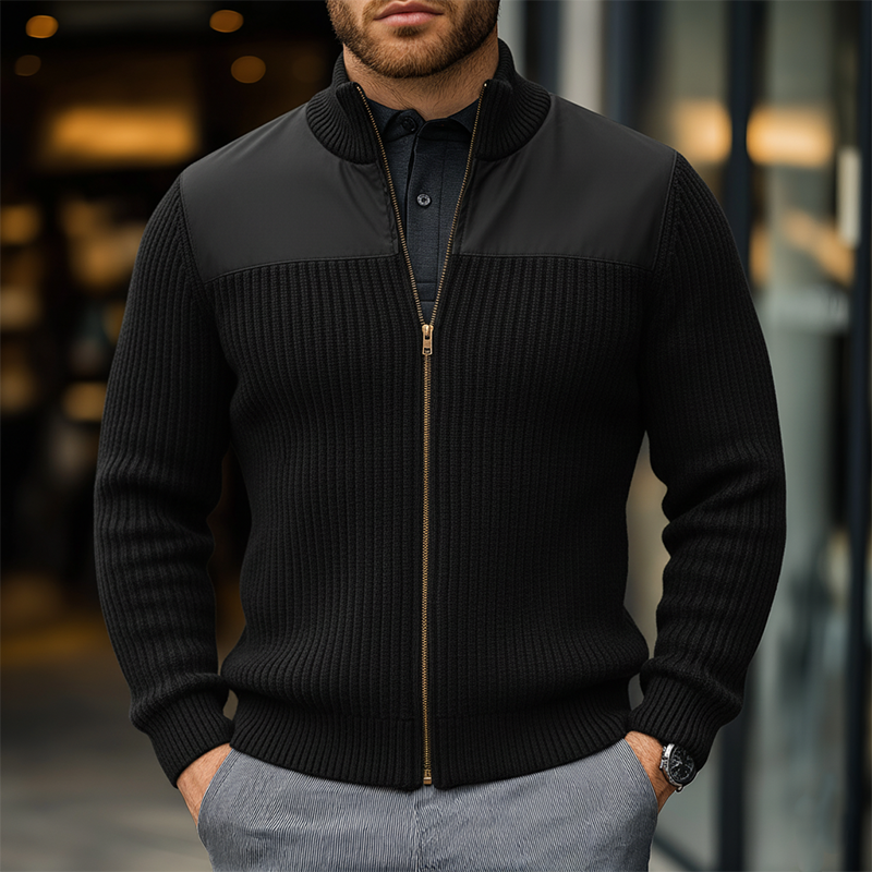 Men's Winter Retro Cotton Yarn Knit Zipper Cardigan MTA1020L7P
