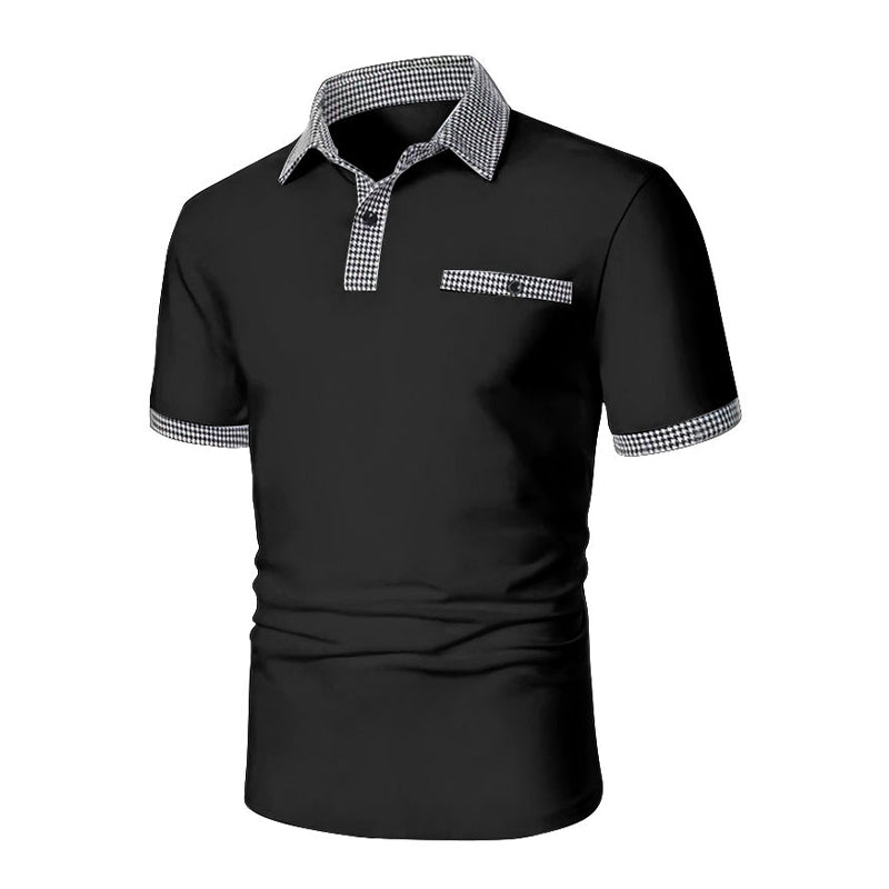 Herren Poloshirt mit Knopfleiste, Colorblock, kurzärmelig, 86428180X