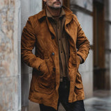 Men's Suede Vintage Single Breasted Coat 76776655X