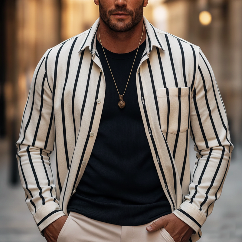 Men's Urban Casual Cotton Long-sleeved Shirt  MTA2413L9U