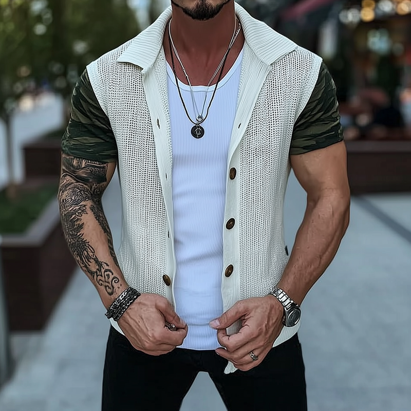 Men's Knitted Lapel Casual Vest MTA1437G6X