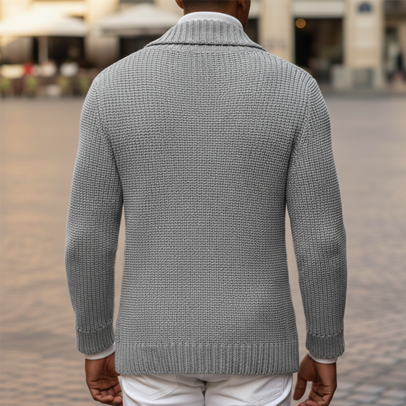 Men's Classic Notched-lapel Double-breasted Knitted Cardigan MTA1975I1U