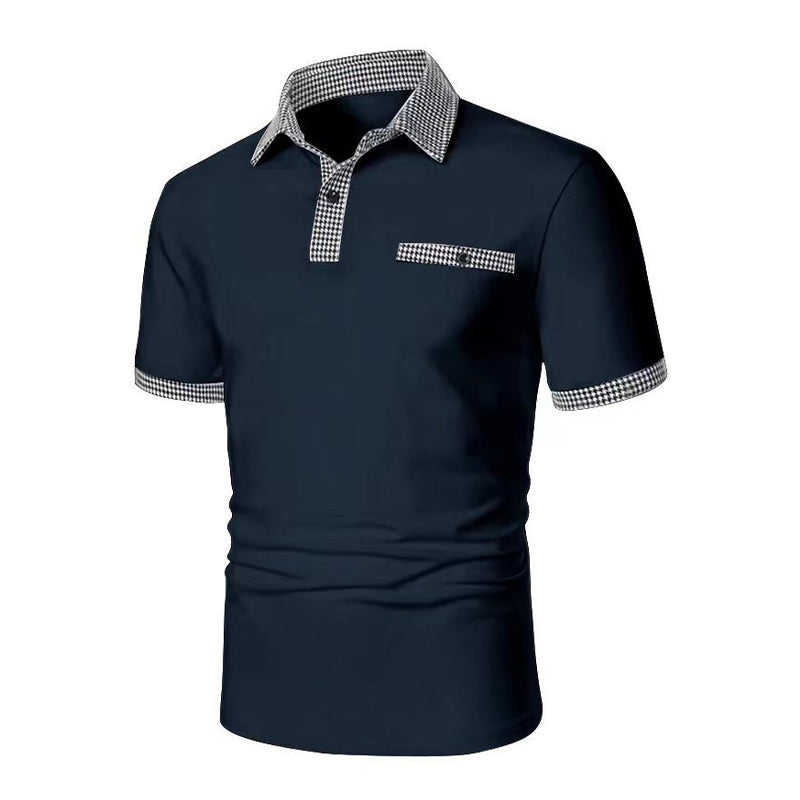 Herren Poloshirt mit Knopfleiste, Colorblock, kurzärmelig, 86428180X