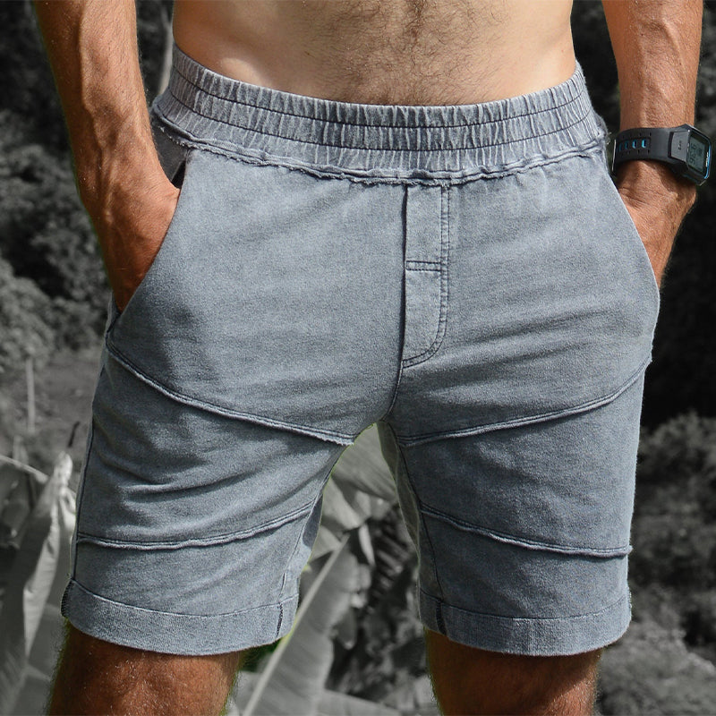 Men's Vintage Washed Elastic Shorts 49498213X