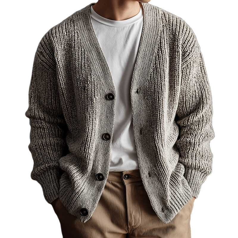 Men's Vintage Casual Knit Button Cardigan MTA0983I4TO