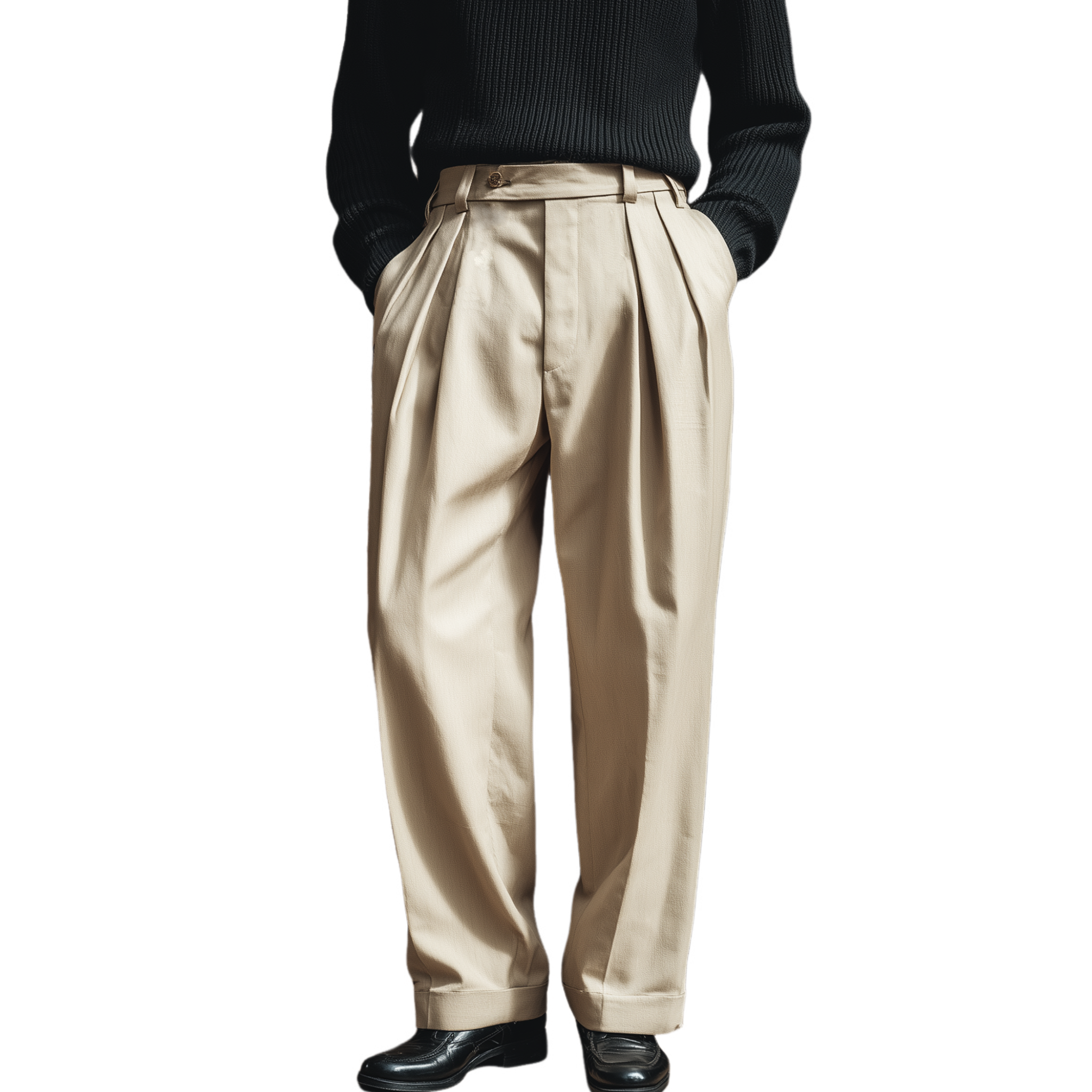 Men's Classic Business Cotton Twill Loose Suit Pants MTA2845J2K