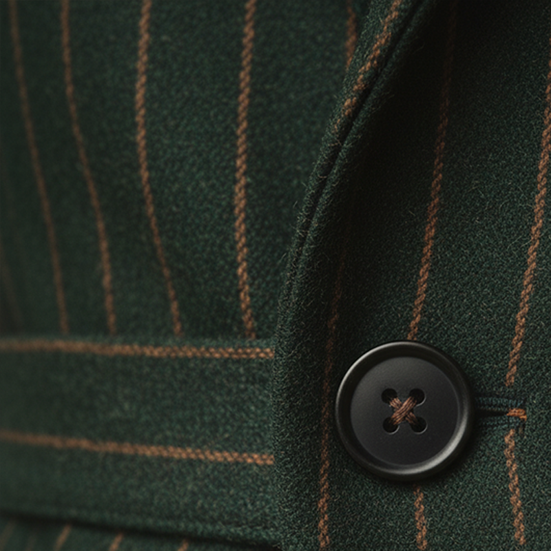 Men's Winter Fashion Plush Collar Striped Faux Wool Coat MTA3053I1P