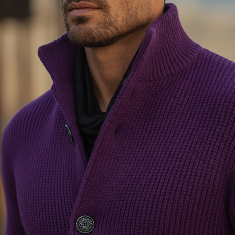 Men's Winter Retro Cotton Yarn Knitted Button Cardigan MTA1728L4P