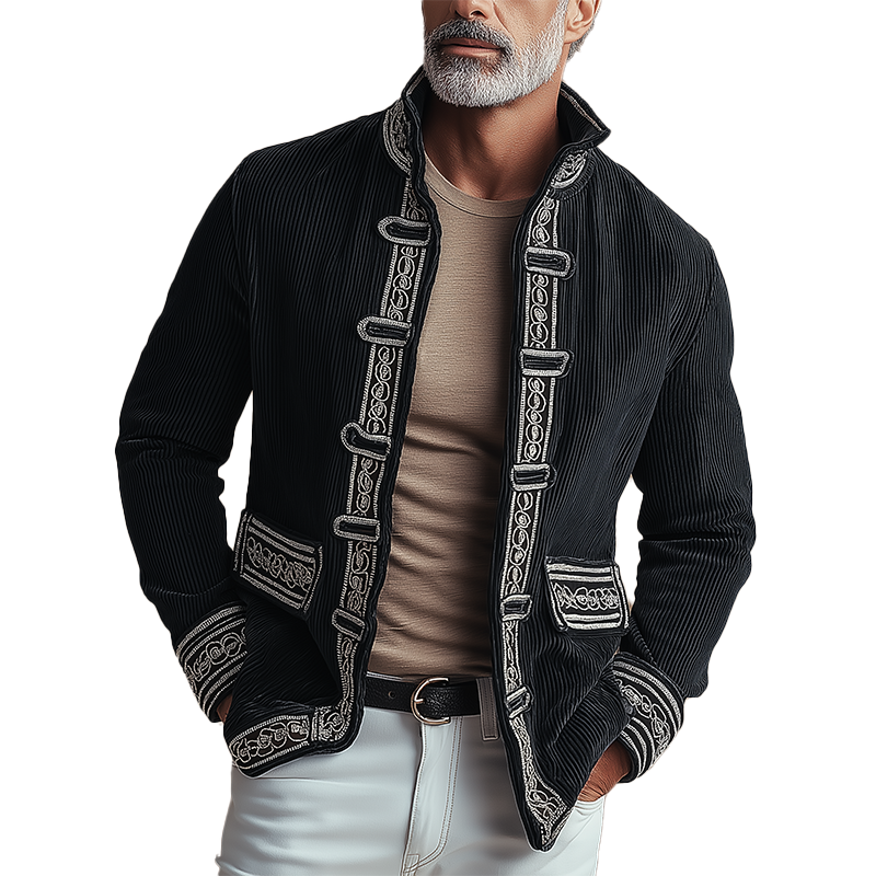 Men's Winter Fashion Embroidered Corduroy Jacket MTA0152I2P