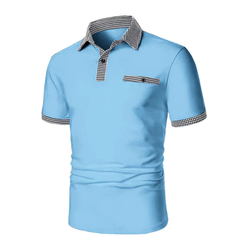 Herren Poloshirt mit Knopfleiste, Colorblock, kurzärmelig, 86428180X