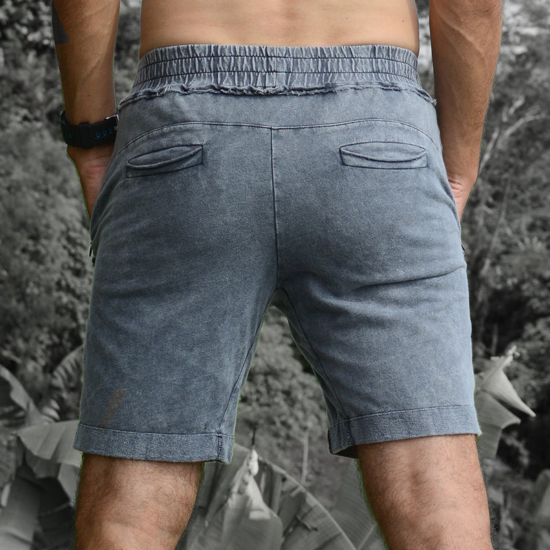 Men's Vintage Washed Elastic Shorts 49498213X