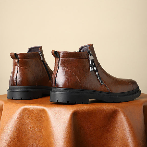 MEN'S ROUND TOE SIDE ZIPPER ANKLE BOOTS MTA1709G6I