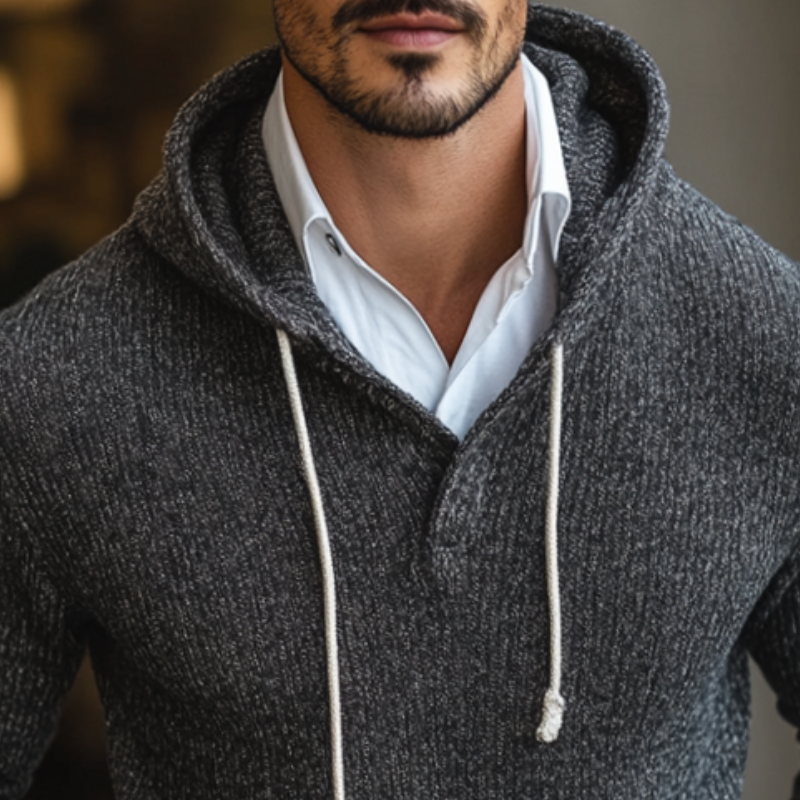 Men's Retro Casual Knitted Hooded Sweater MTA1809K2TO