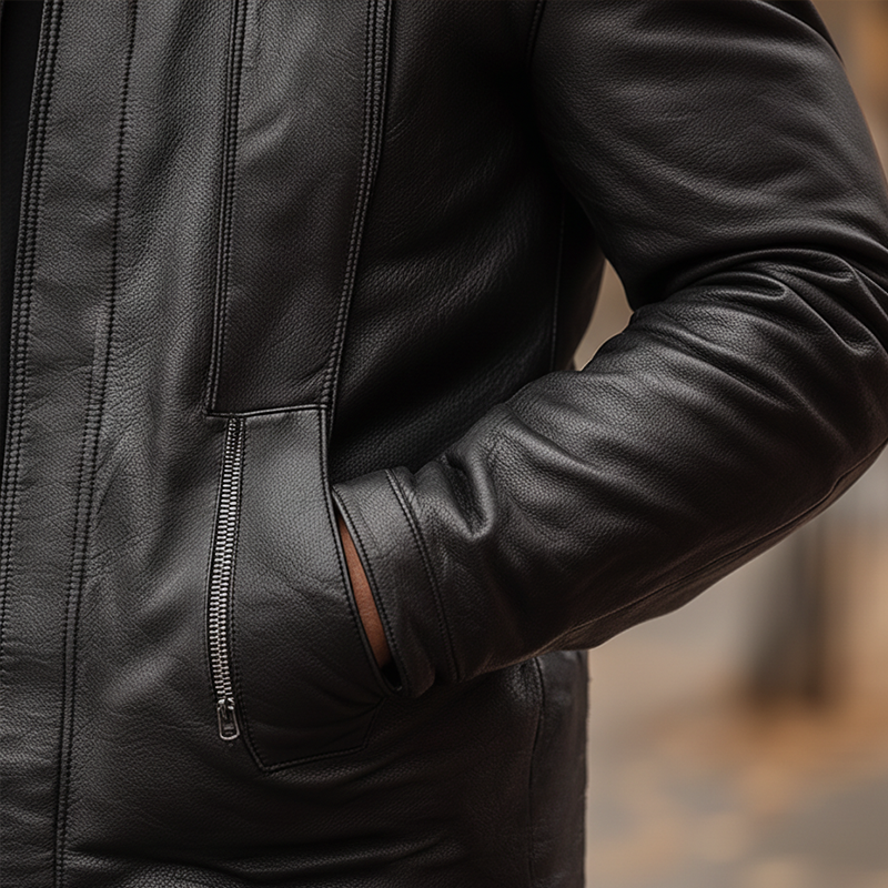 Men's Vintage Stand-collar PU Faux Leather Button-up Jacket MTA1625L0P