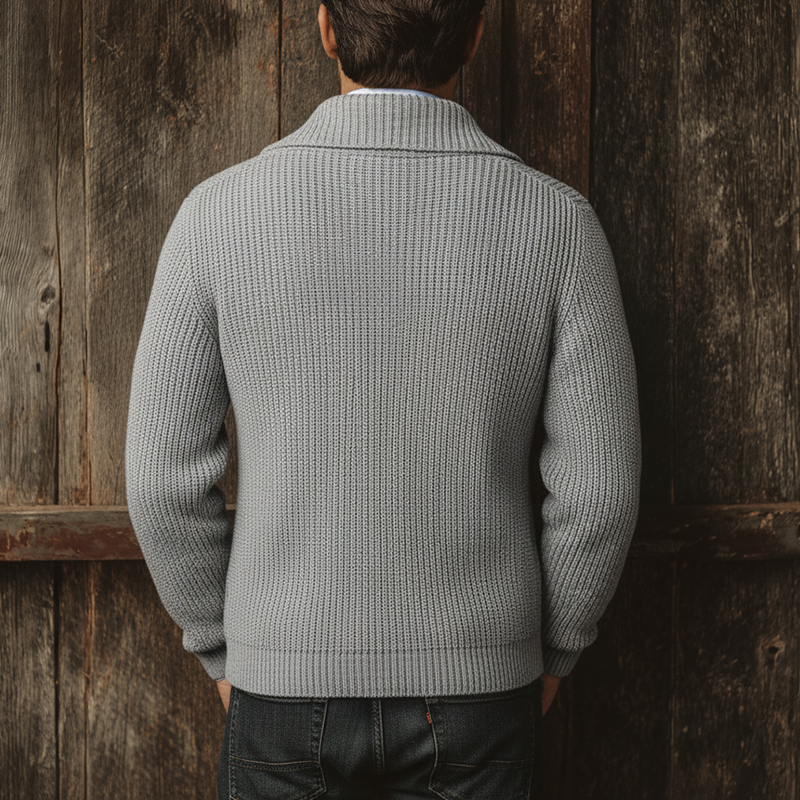 Men's Autumn And Winter Fashion Double-breasted Lapel Cotton Yarn Knitted Sweater MTA2808I5P