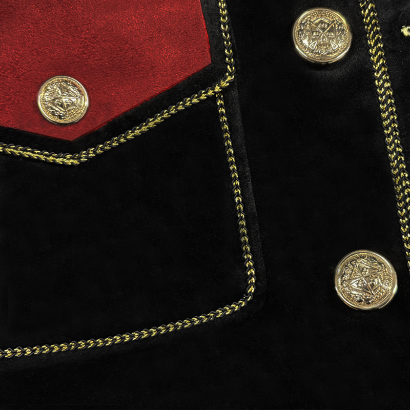 Men's Vintage Stand Collar Velvet Multi-Button Jacket MTA1901H1U