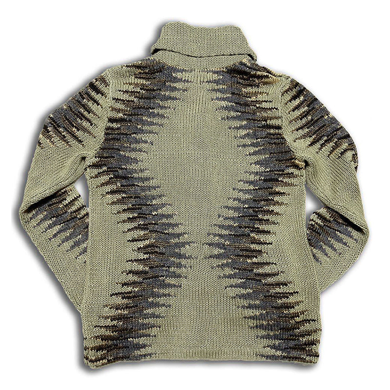 Men's Vintage Geometric Jacquard Lapel Single-Breasted Knitted Cardigan 67290867M