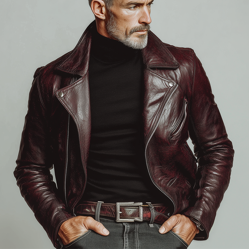 Men's Winter Fashion Distressed PU Jacket (with Lining) MTA2229I9P