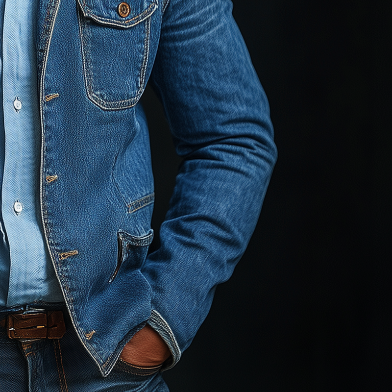 Men's Vintage Washed Denim Blazer MTA2132G8P