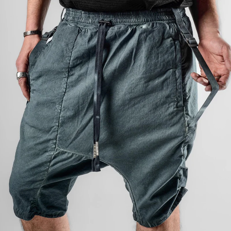 Men's Fashion Solid Multi-pocket Elastic Waist Casual Shorts MTA1322E0Z