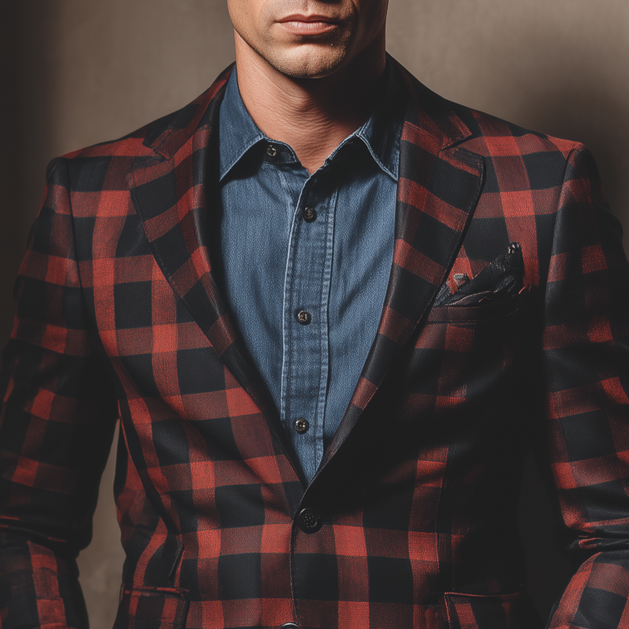Men's Classic Vintage Check Cotton Blend Single-Breasted Slim-Fit Blazer MTA2155H3K