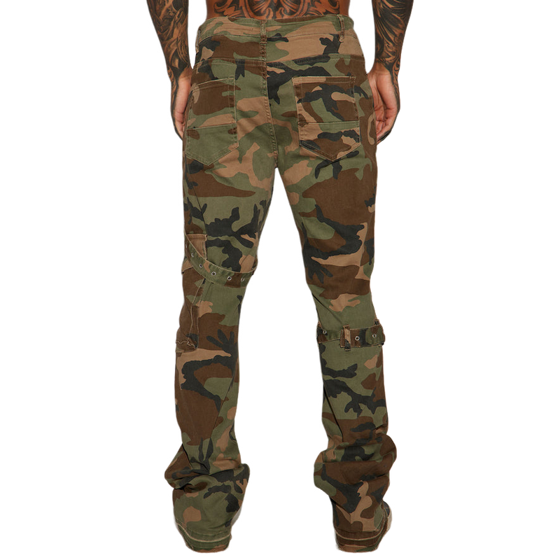 Retro mote for menn med flere lommer Camouflage Cargo Bukser 65442939F