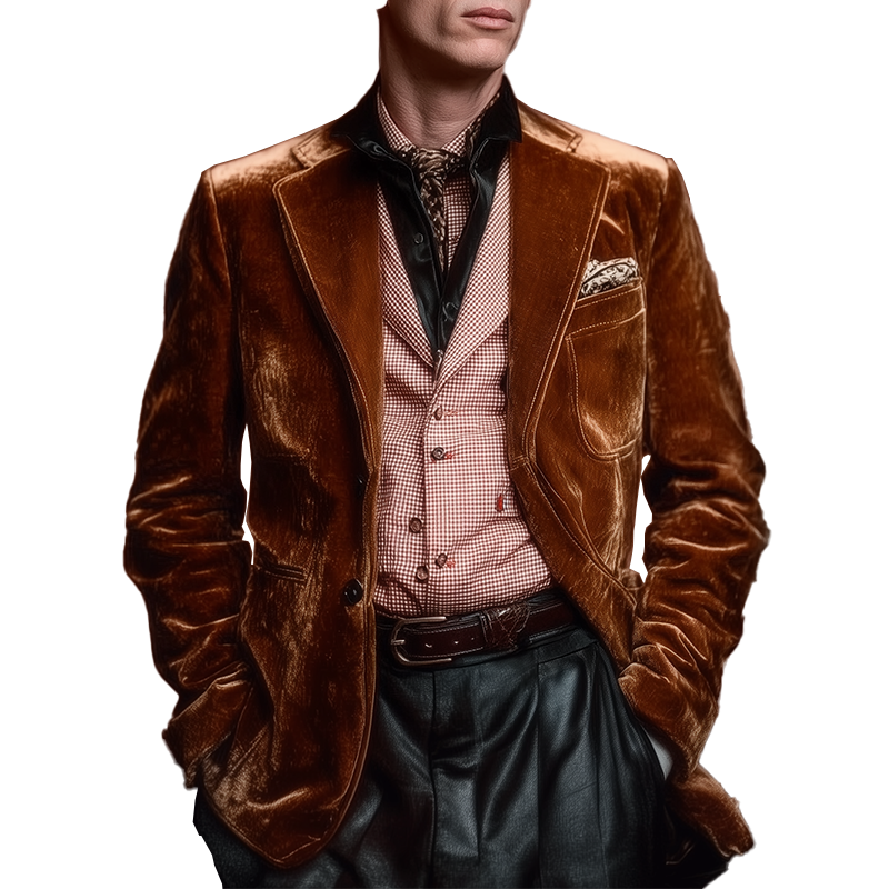 Men's Vintage Shiny Velvet Party Blazer MTA0582I1P