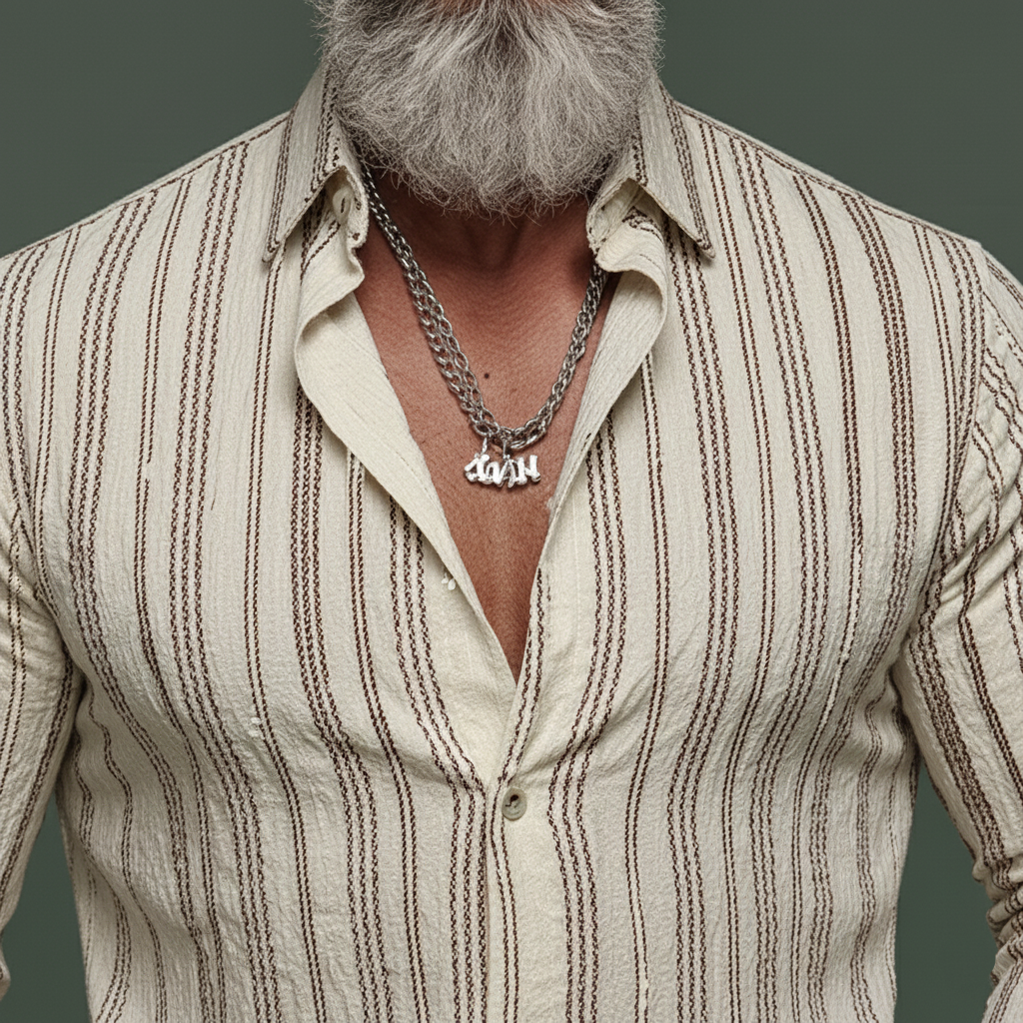 Men's Classic Casual Lapel Collar Vertical Stripe Cotton Blend Long-sleeved Shirt MTA1514L0K