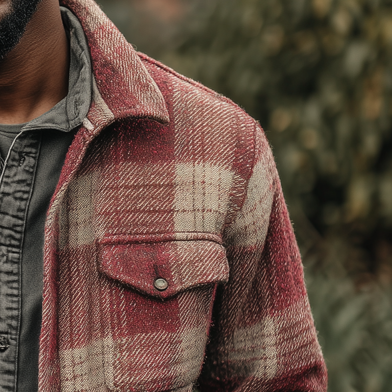 Men's Winter Fashion Plaid Twill Cotton Thick Long Sleeve Shirt MTA2280I5P