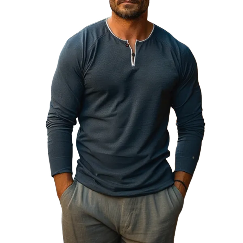 Men's Casual Crew Neck Long-Sleeved T-Shirt 48891796Y