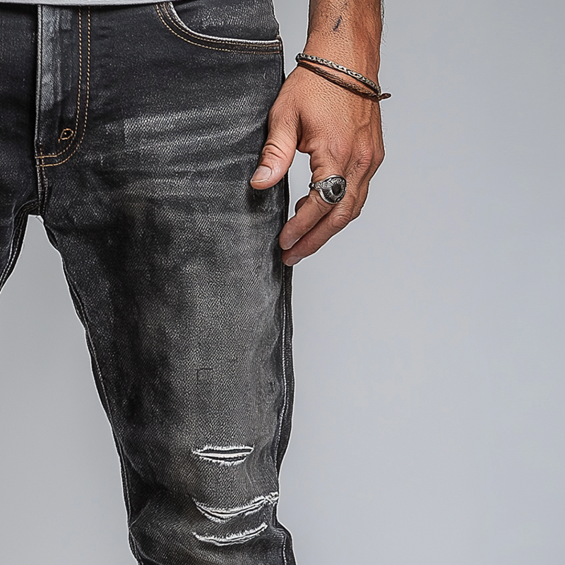 Men's Vintage Washed Ripped Jeans MTA2901G9P
