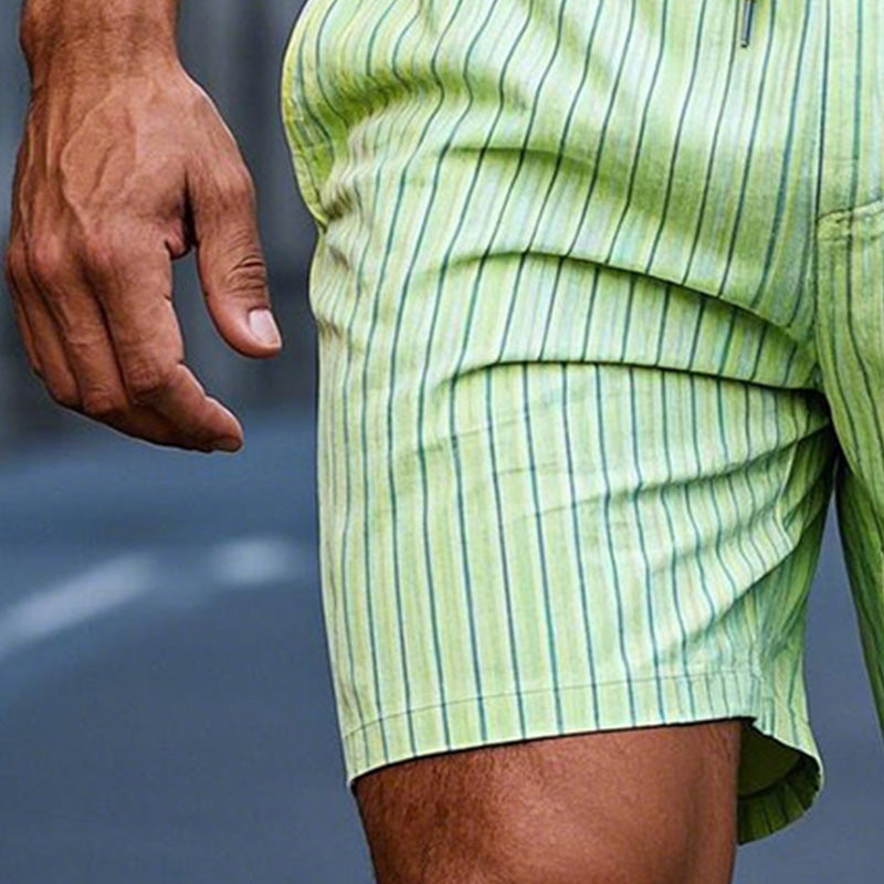 Fritidsshorts med nålestripetrykk for menn 03110431P