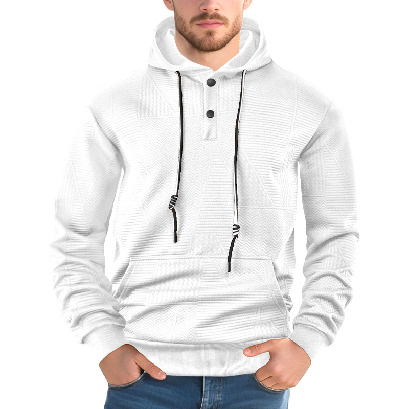 Men's Casual Textured Solid Color Hoodie MTA2883G2X