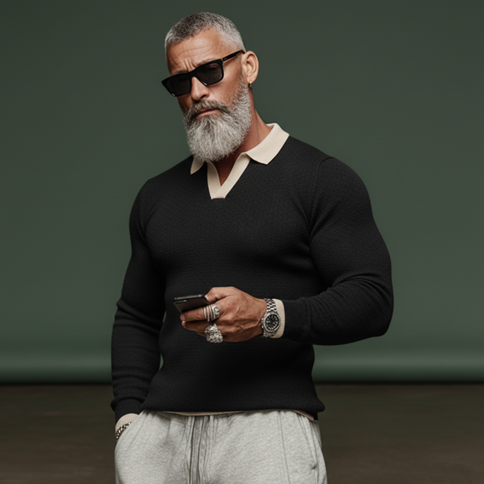 Men's Fashionable Casual Knitted Slim-fit Polo Shirt Sweater MTA2961J6K