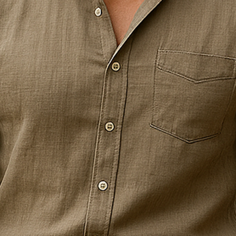 Men's Summer Fashion Tassel Slub Linen Long Sleeve Jumpsuit MTA1310F5P