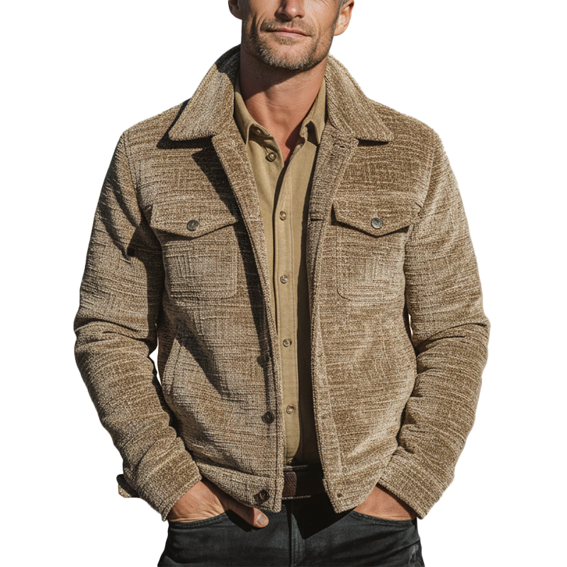 Men's Autumn/Winter Slub Chenille Classic Lapel Jacket MTA1059J8P