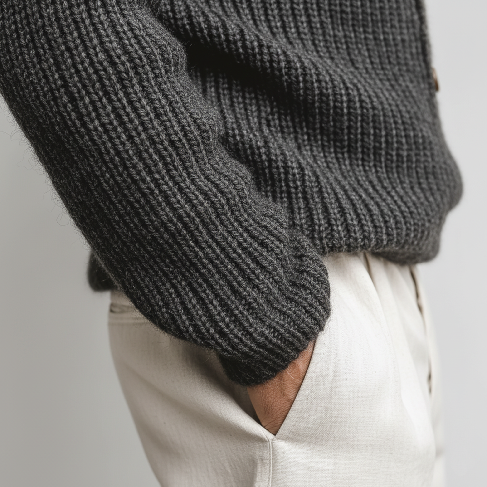 Men's Classic Casual Hooded Henley Collar Loose Sweater MTA2832I6K
