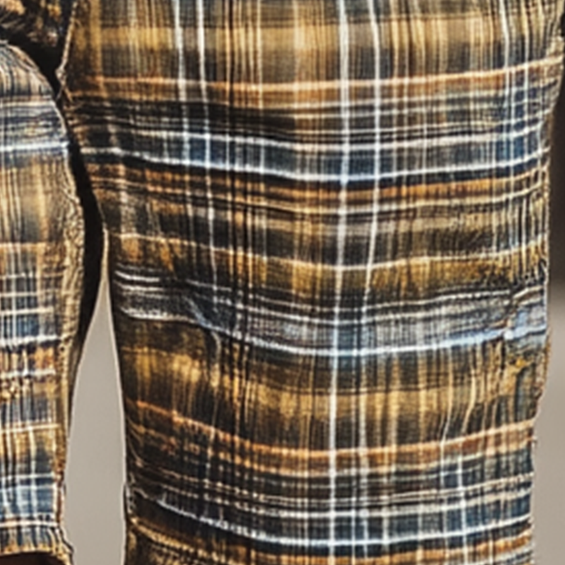 Men's Summer Cotton Blend Fashion Check Print Casual Shorts MTA1461G7P
