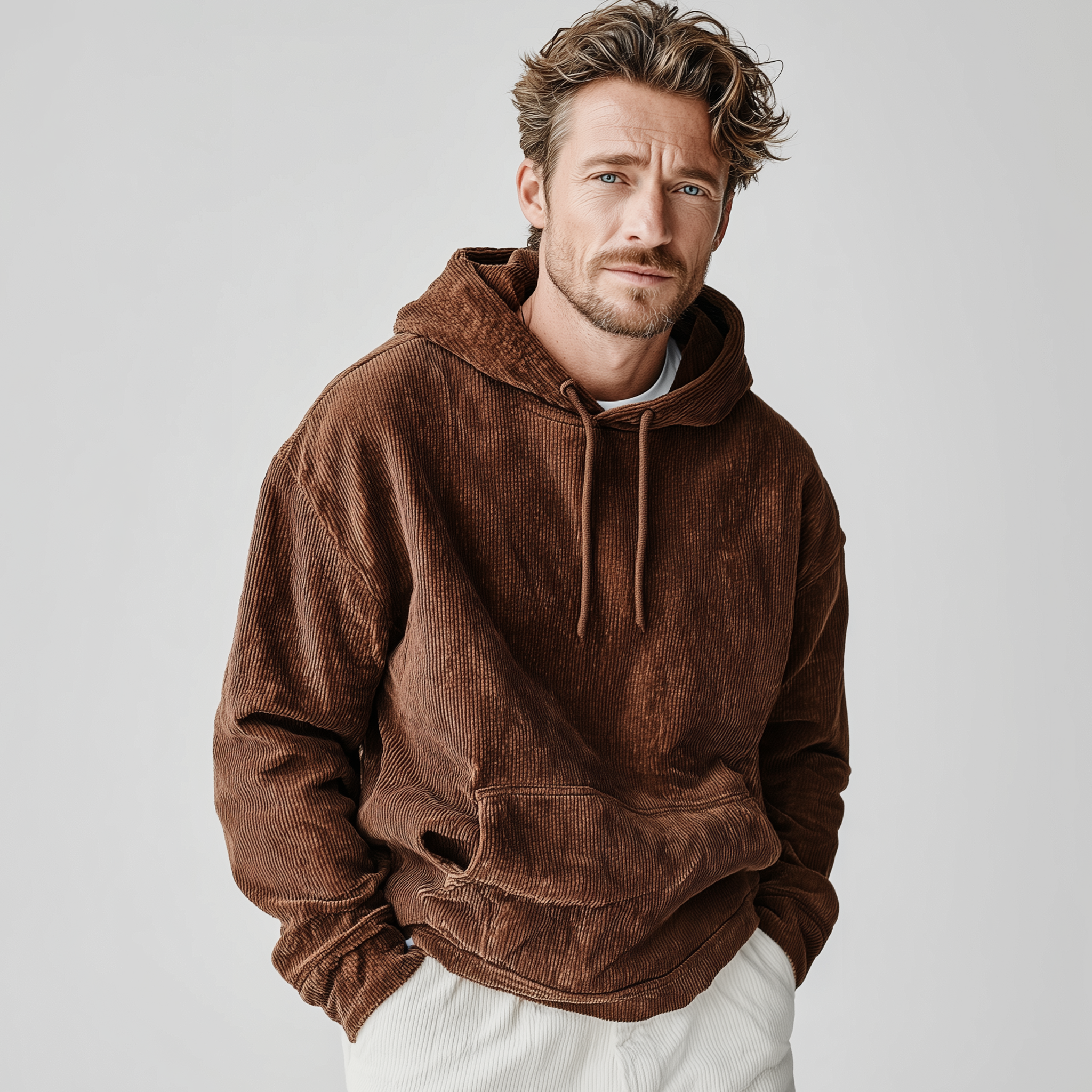 Men's Classic Casual Corduroy Loose Hoodie MTA1305J1K
