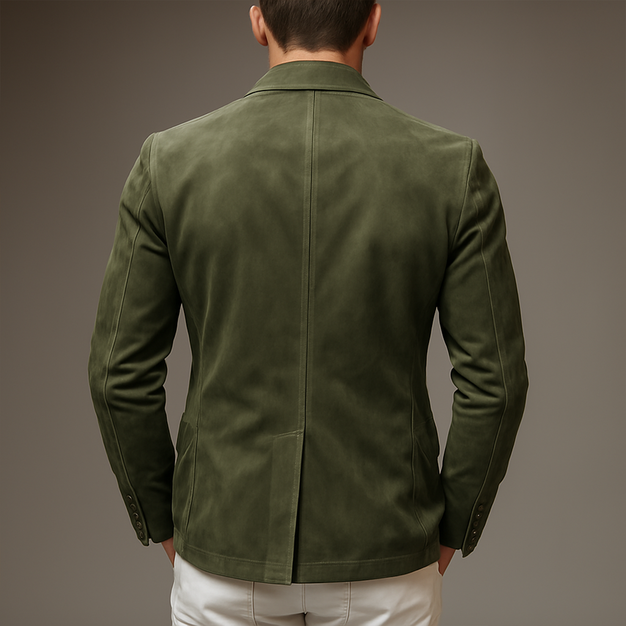 Men's Classic Vintage Embroidered Suede Single-Breasted Blazer MTA1928H7K