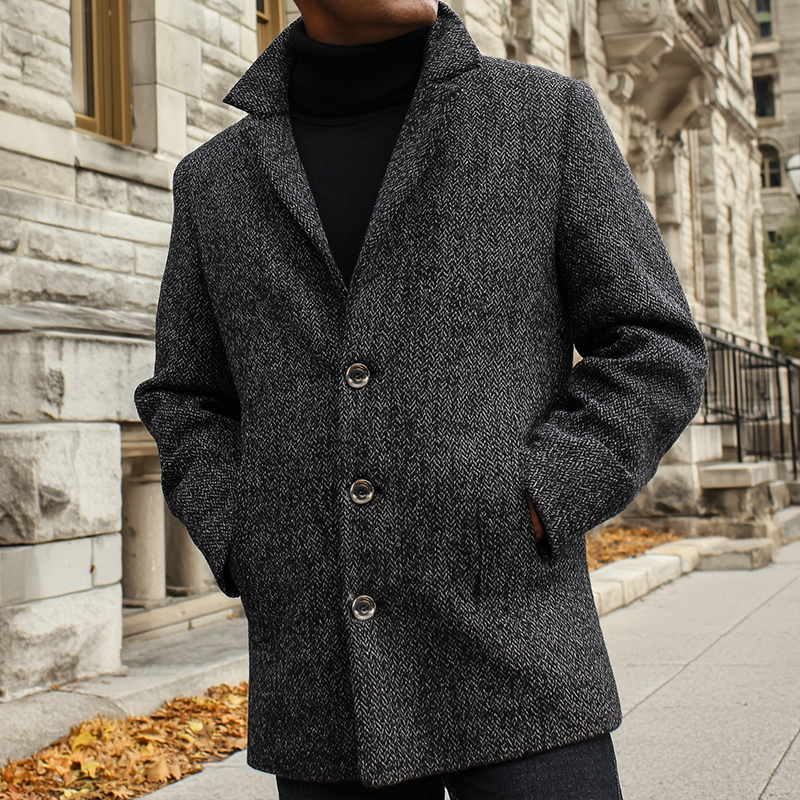 Men's Retro Casual Street Herringbone Lapel Jacket MTA2533H7TO
