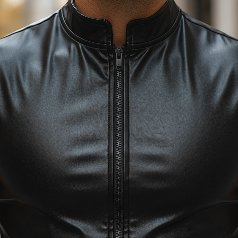 Men's Vintage PU Faux Leather Zippered Sleeveless Vest MTA2505L2P