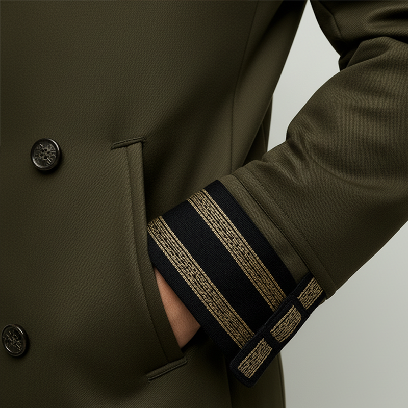 Men's Winter Fashion Double-Breasted Faux Wool Mid-Length Coat MTA1792K4P