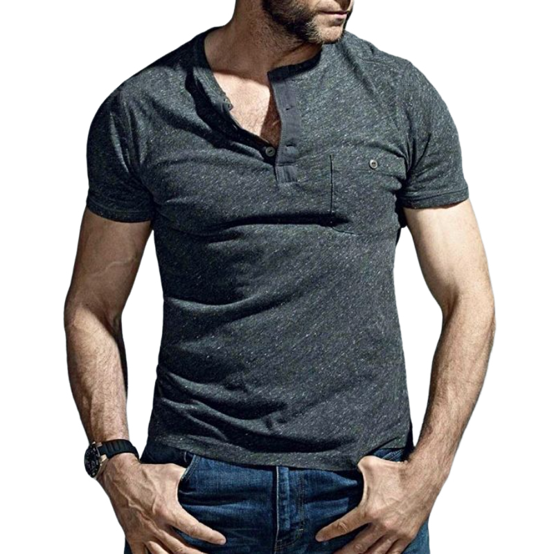 Men's Classic Casual V-Neck Slim Fit Bamboo Cotton Short Sleeve T-Shirt 73916232K